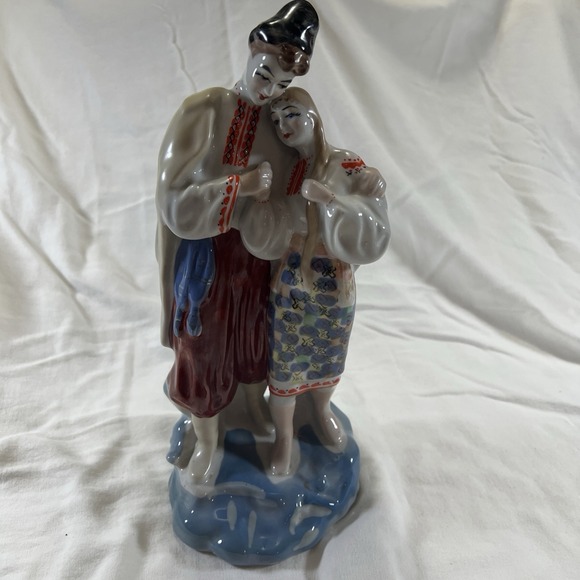 Polonne Other - Polonne‎ Ukrainian Porcelain Figurine Folk Couple USSR 1950s Small Chips